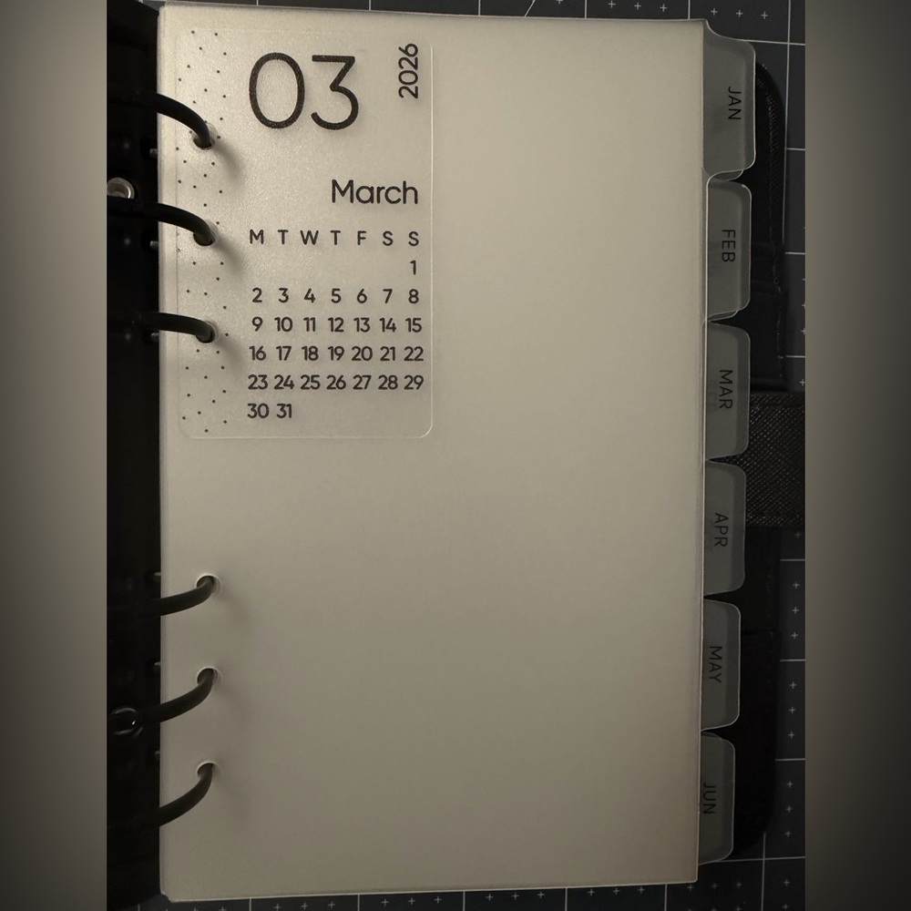 A6 Monthly Dividers